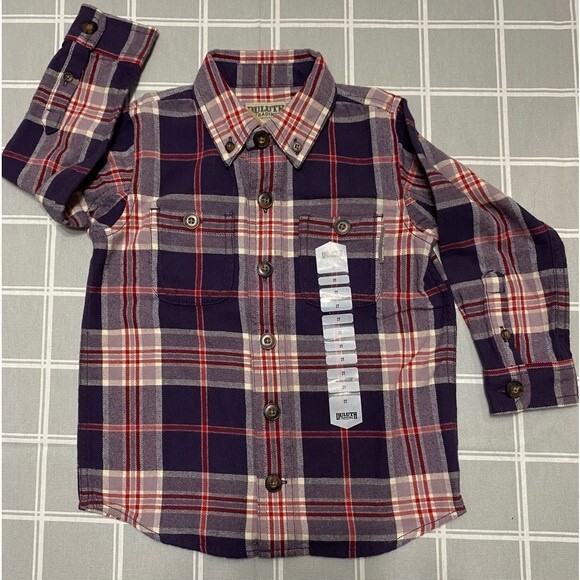 NWT Duluth Trading Girls 2T Flannel Purples - Picture 1 of 6